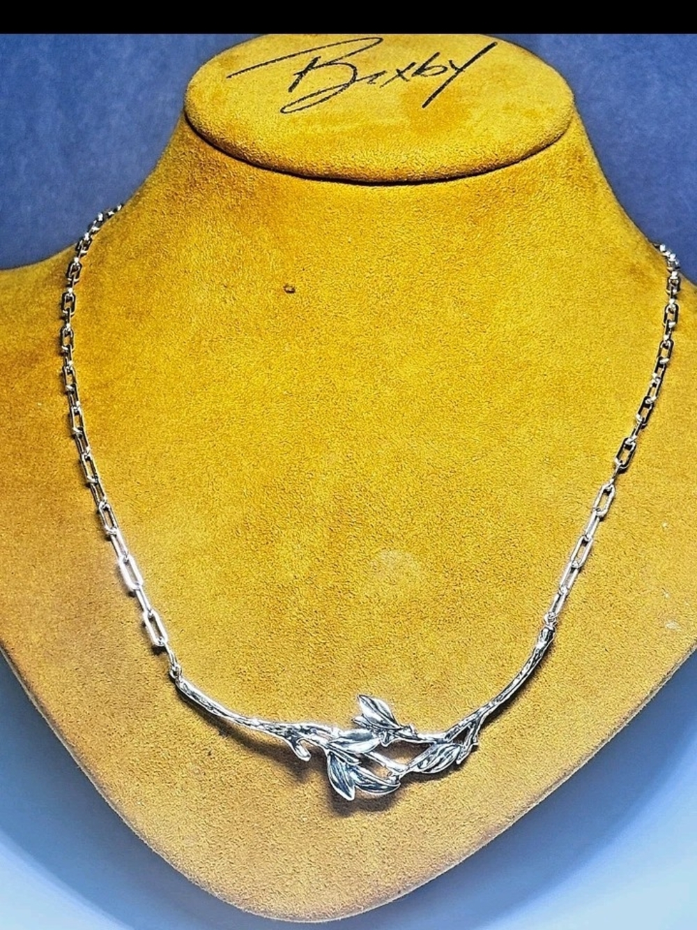 Sterling Leaf Vine Necklace in Silver